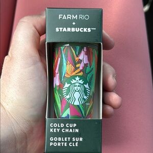 Farm Rio + Starbucks Cold Cup Key Chain New in Box